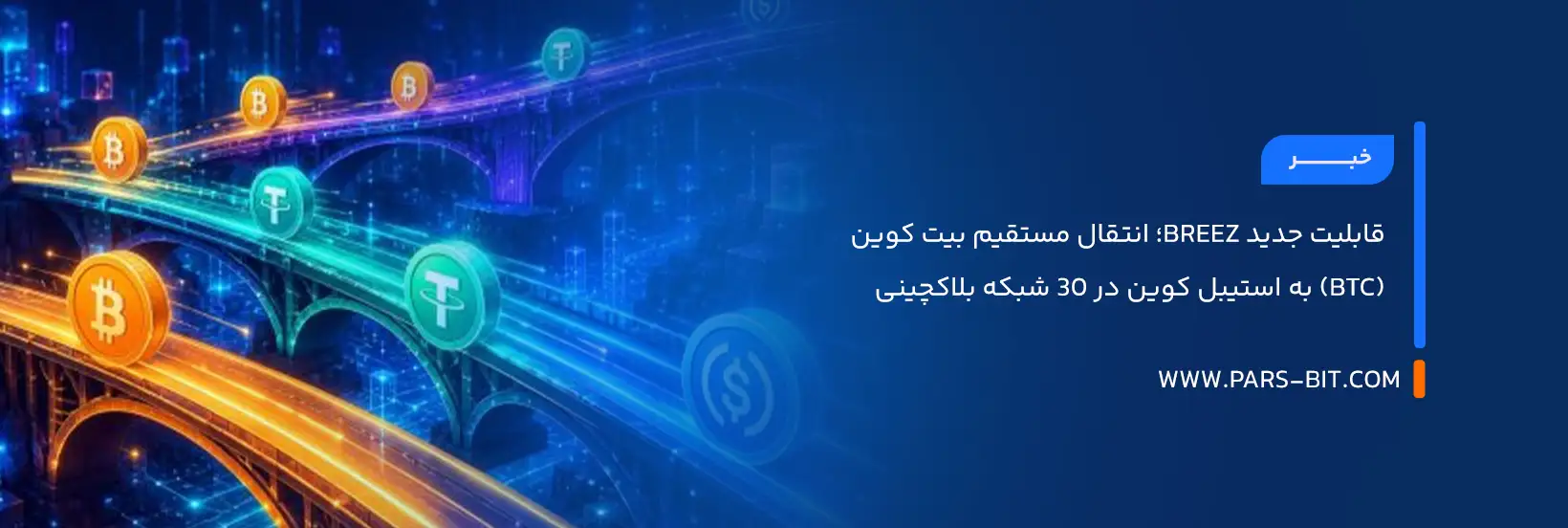 قابلیت جدید Breez؛ انتقال مستقیم بیت‌ کوین (BTC) به استیبل‌ کوین در ۳۰ شبکه بلاکچینی